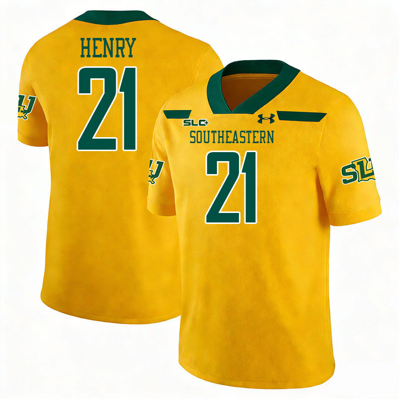 Southeastern Louisiana Lions #21 Jaedon Henry College Football Jerseys,Uniforms Stitched-Gold